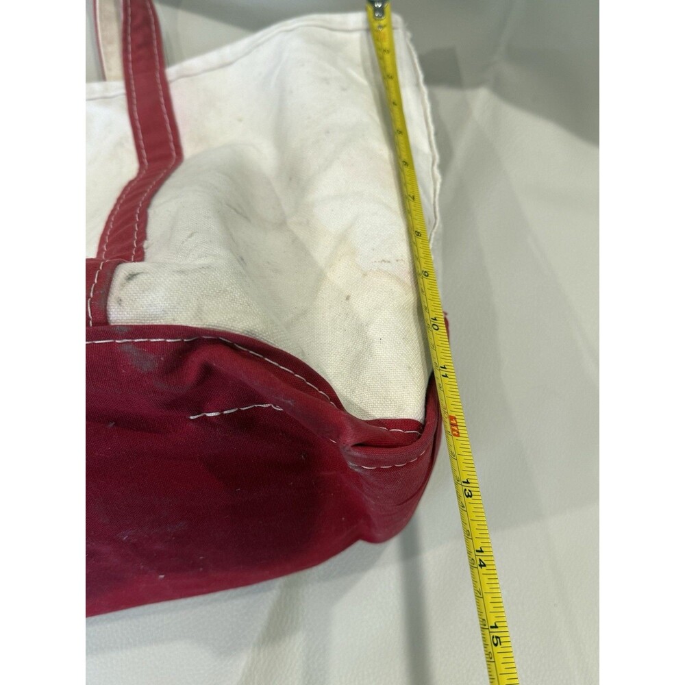 VTG 90’s LL BEAN Boat And Tote “JCP” Large Red Distressed Made In USA Canvas - Picture 13 of 14